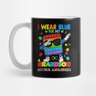 Poplt Dab I Wear Blue For My Grandson Autism Awareness Mug